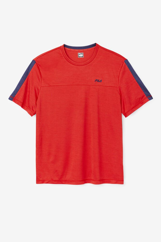 Fila T-Shirt Mens Red - Delfino Crew - Philippines 9567231-OL